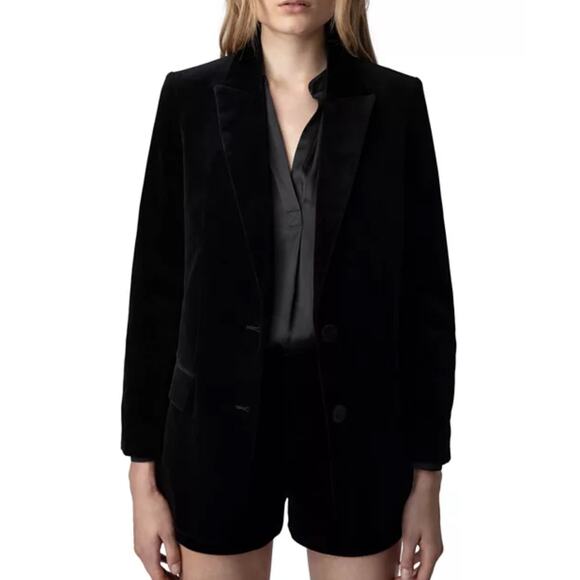 B59 Zadig & Voltaire Blazer Womens Small Velvet First Lady Corporate Baddie - Picture 1 of 11